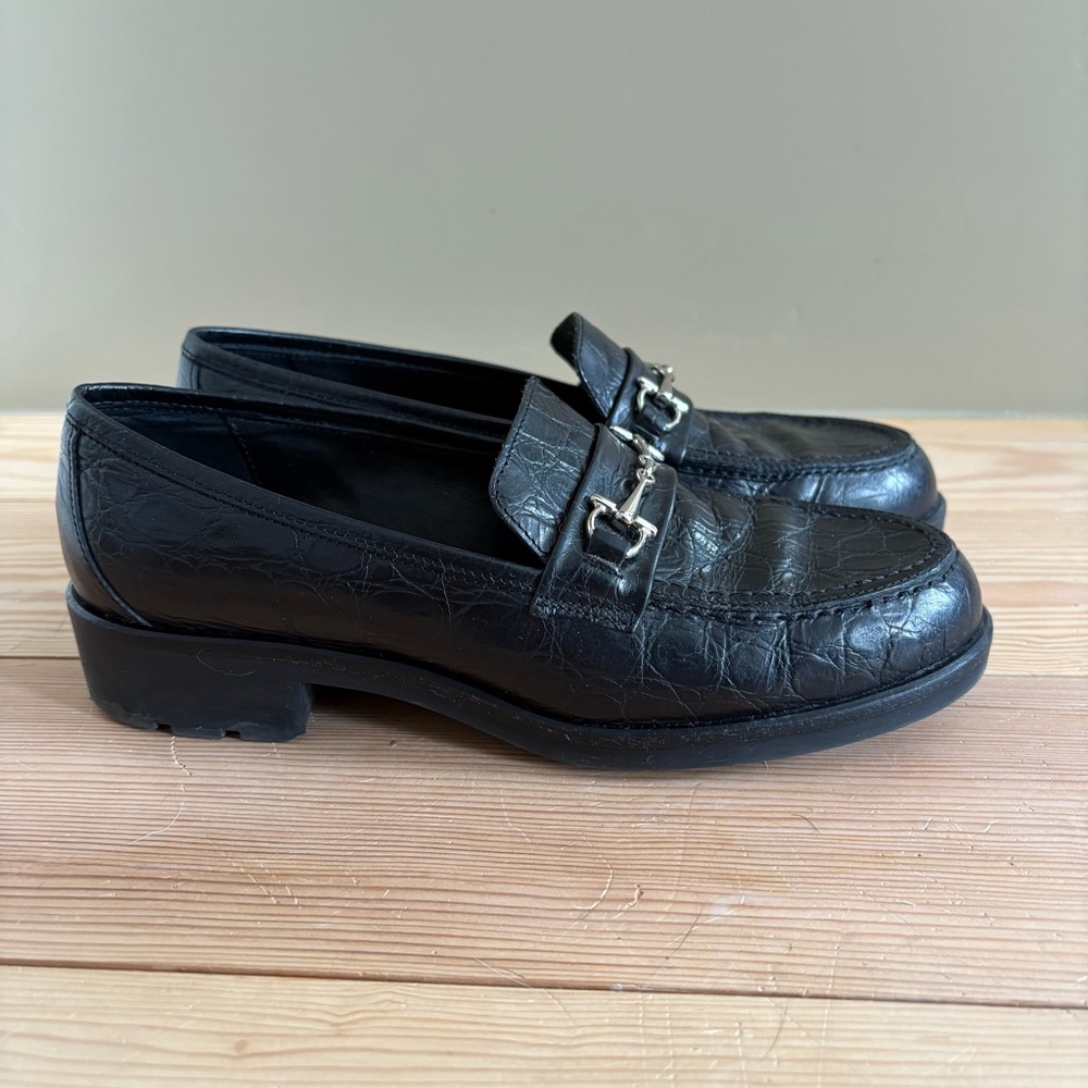 Vintage Talbots Leather Chunky Loafers with Buckles